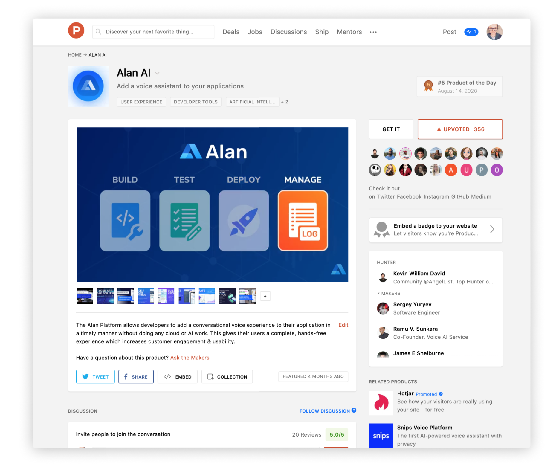 Alan AI — Voice AI Platform
for Enterprise Mobile Apps